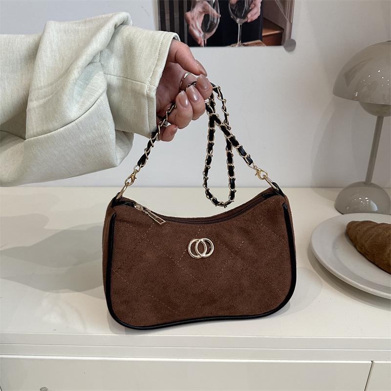 2025 Women's Retro Deerskin Velvet Shoulder Bag – High-End Chain Crossbody
