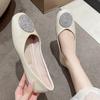2024 New Versatile Women's Flat Shoes Summer Spring Solid Color Loafers Without Lace Daily Women's Flat Shoes Square Toe