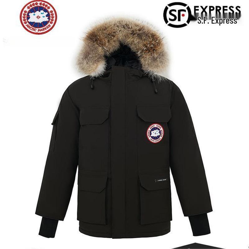 Herren Canada Goose Mittellanger Daunenparka 2025 - Neuer Winterstil, Verdickter Windbreaker Arbeitskleidung