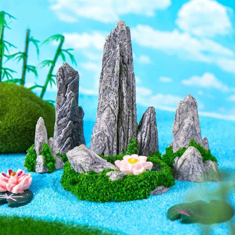 Figurines Miniatures Imitation Fake Mountain Waterfalls Micro Landscape Ornaments For Home Decorations DIY Desk Accessories
