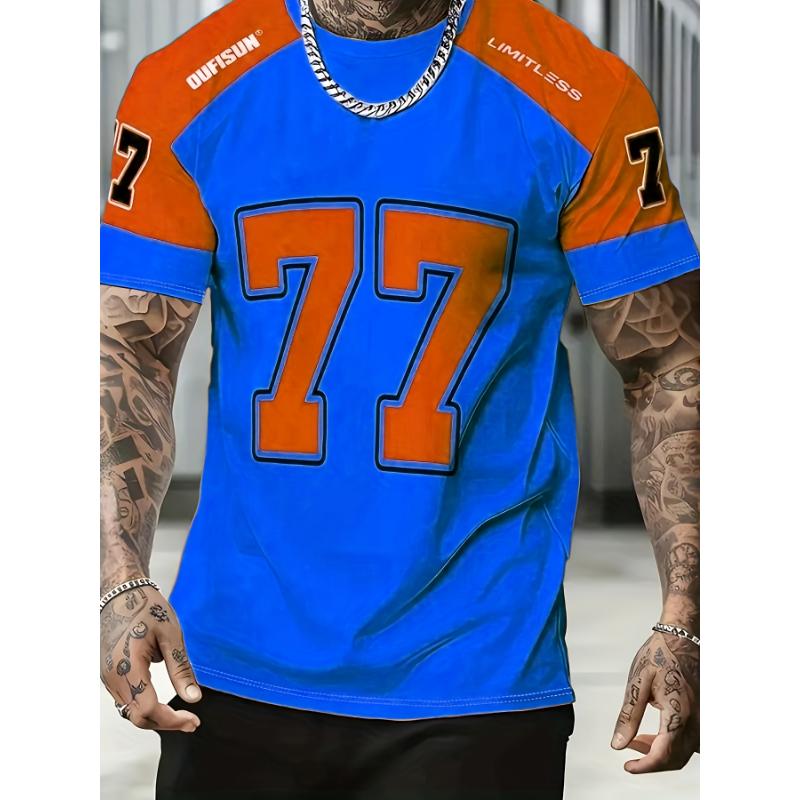 Men S Summer Creative Fashion 3D Digital Print T-Shirt | Regular Fit, Crew Neck, Slight Stretch Fabric, Street Style XXS