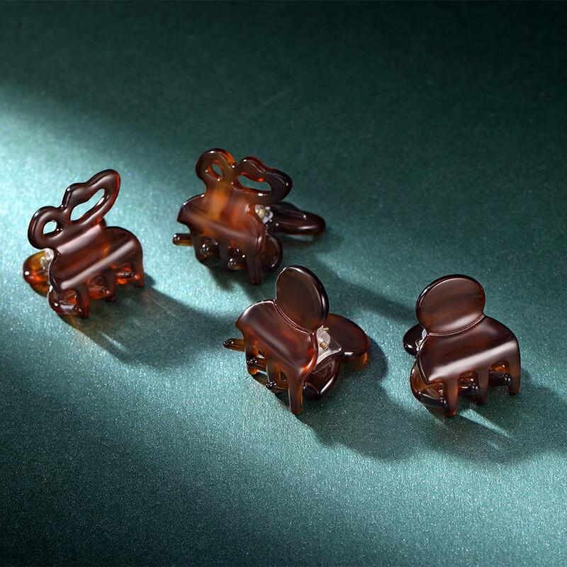 CHIMERA 4-Piece Hair Claw Clips, Air Bangs Hair Claw, Top and Side Acetate Board Hair Clips