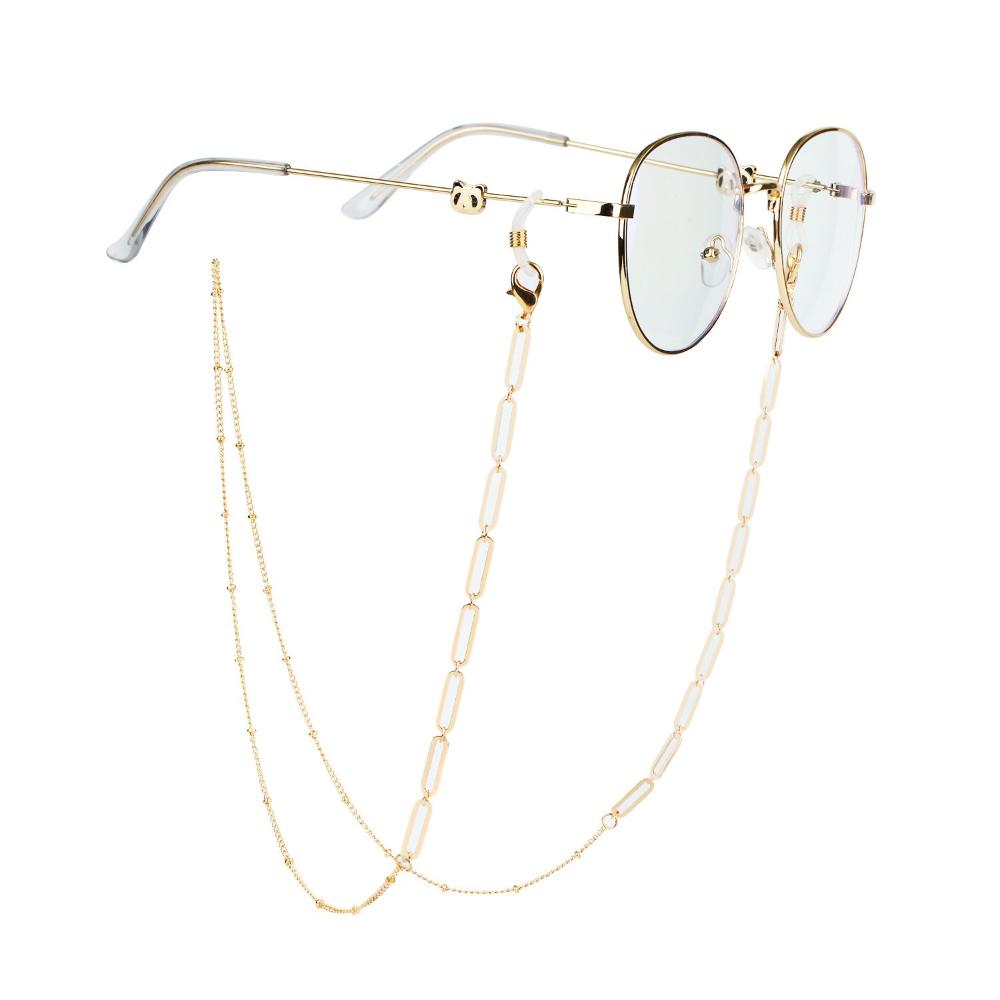 Bohemian Lanyard Metal Eyeglass Cord Pearl Glasses Chain Sunglasses Chain Mask Holder Mask Chain