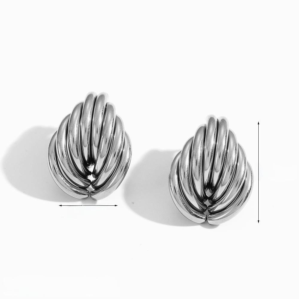 

Minimalist Stainless Steel Drop Earrings For Women With Unique Line Design For Daily Wear Silvery