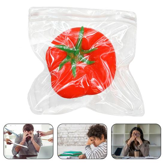 Shapeable Tomato Squeeze Toy Slow Rebound Anxiety Relief Lemon Sensory Toy Soft Stretchy Simulated Fruit Vegetable Fidget Toy