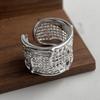 Xiaomi 925 Sterling Silver Rings for Women Couple Minimalist Handmade Simple Wide Flower Ring Set Party Jewelry Gift Prevent Allergy