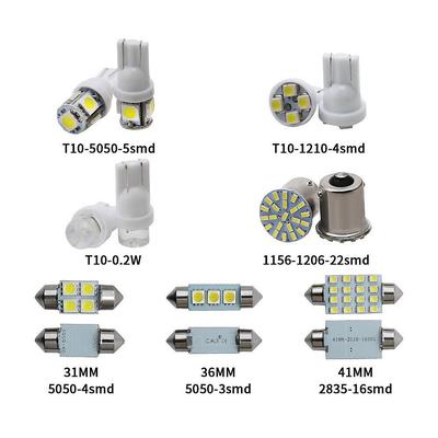 14x White LED Bulbs Interior Light Package Kit Dome Door License Plate Lights 14x White LED Bulbs Interior Light Package Kit Dome Door License Plate Lights