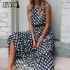 HNXC Dámská móda Léto Jaro Jednobarevný potisk Ležérní šaty bez rukávů s výstřihem do O s vysokým pasem