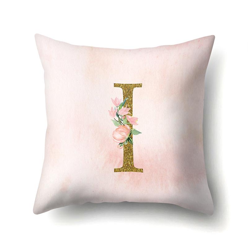 Polyester Pillowcase Home Fantasy Watercolor Print Pillowcase 26 English Letter Cushion Cover