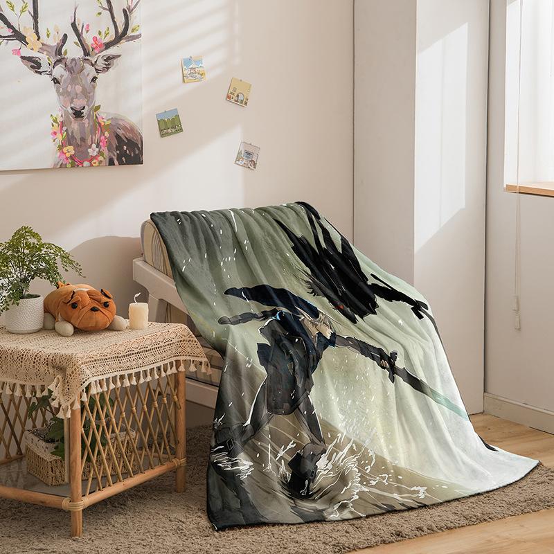 Kreskówkowy dwustronny flanelowy koc 3D z cyfrowym nadrukiem Koc