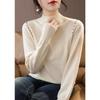 Autumn and winter new soft waxy fashion temperament semi-turtleneck inner sweater women's simple versatile loose knitted bottoming shirt