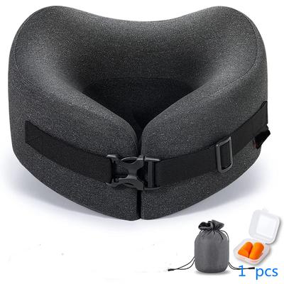 Cestovní polštář Paměťová pěna Polštář na krk Nastavitelný Pohodlný Prodyšný Povlak na polštář, Cestovní sada do letadla s 3D maskou na oči na spaní Krabička na špunty do uší Vhodné