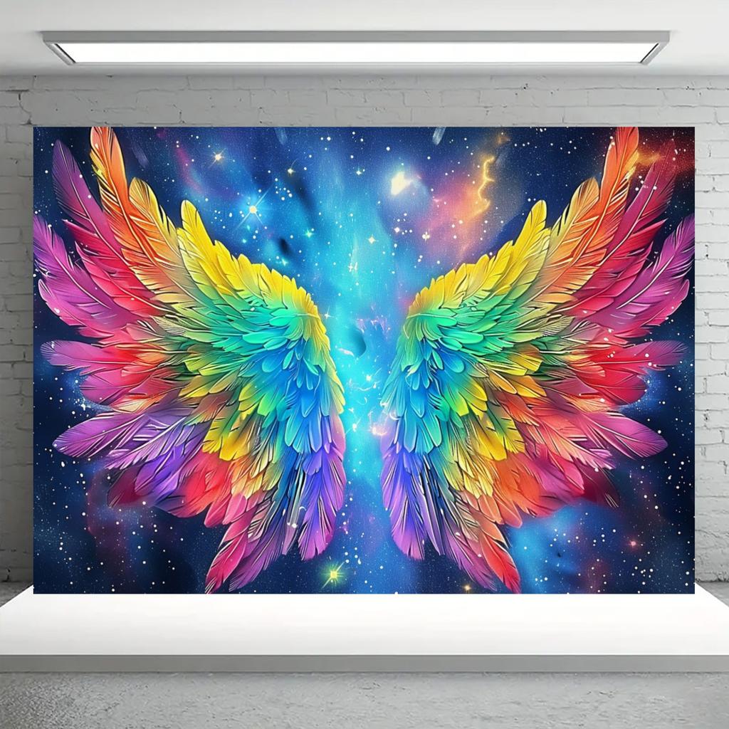 1pc Colorful Butterfly Wings Background Cloth Party Decoration Birthday Banner Supplies Cake