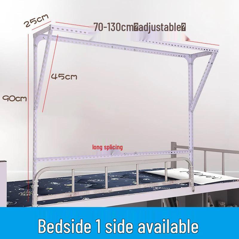 Durable Dorm Bunk Bed Hanger: Xiaohongshu Style Adjustable Clothes Rack with Bedside Storage