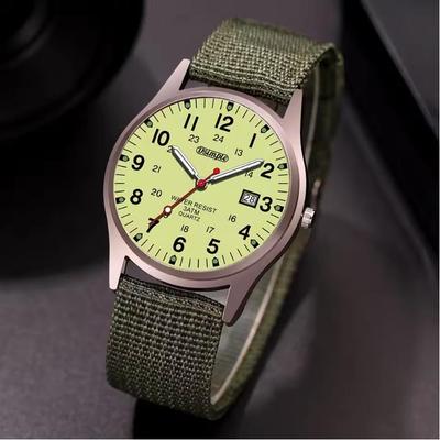 Fashion Mens Watches Luminous Hands Clock Luxury Military Sports Calendar Quartz Wristwatch Men Casual Nylon Watch