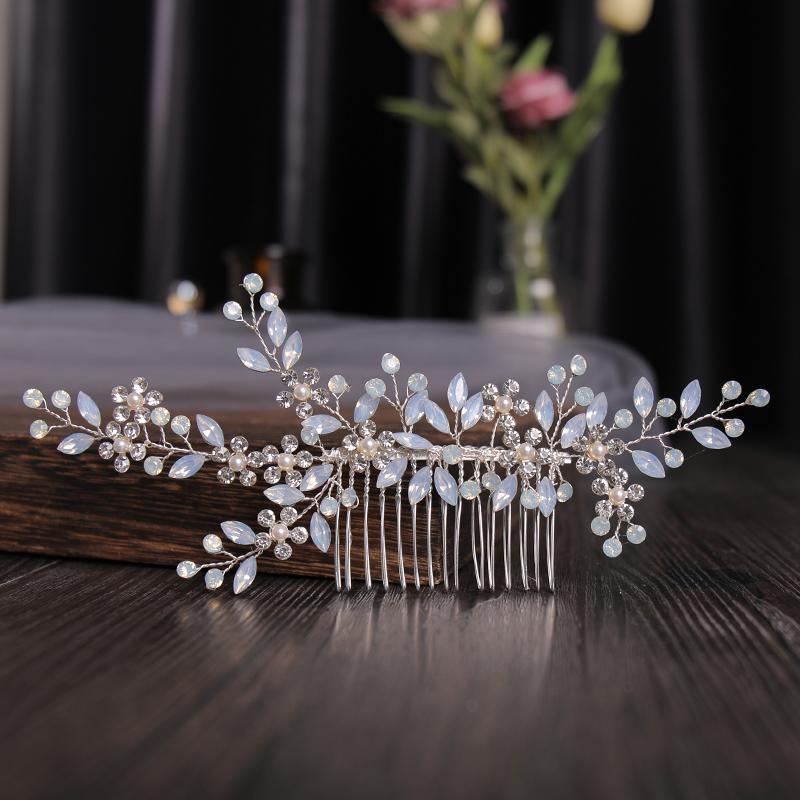 

Невеста Гребни Серебряный Стразы Цветочный Головной Убор Золотые Кристаллы Волосы Свадебные Аксессуары Повязка На Голову Подружки Невесты Подарок Головной Убор