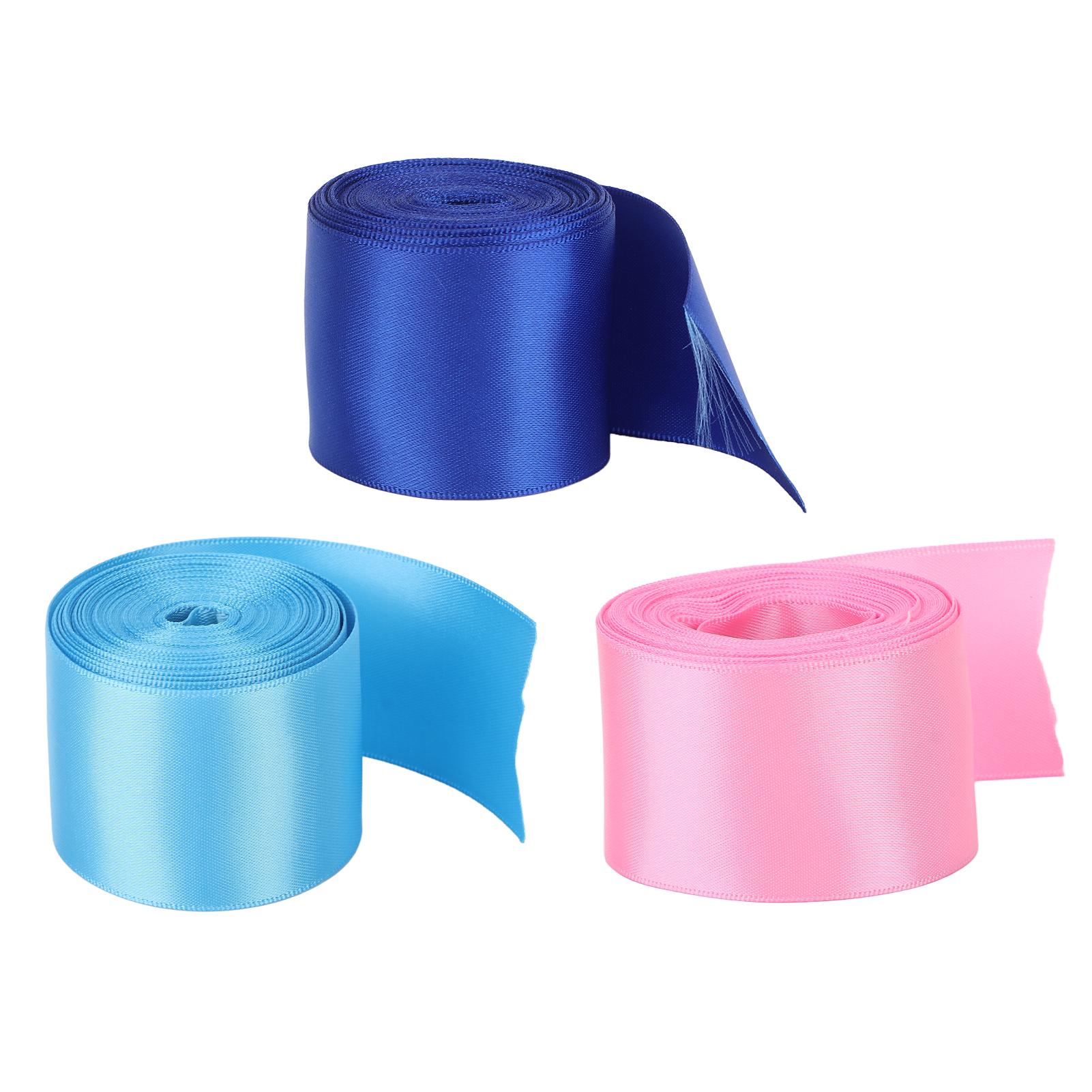 

Рулон двухсторонней атласной ленты, длина 5 м/16,4 фута, ширина 38 мм/1,5 дюйма, полиэстеровая подарочная упаковочная лента для C Sky Blue