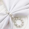 4 Pcs Napkin Clasp  Banquet Hotel Napkin Clasp  Large Pearl Decorative Ring  Holiday Napkin Ring
