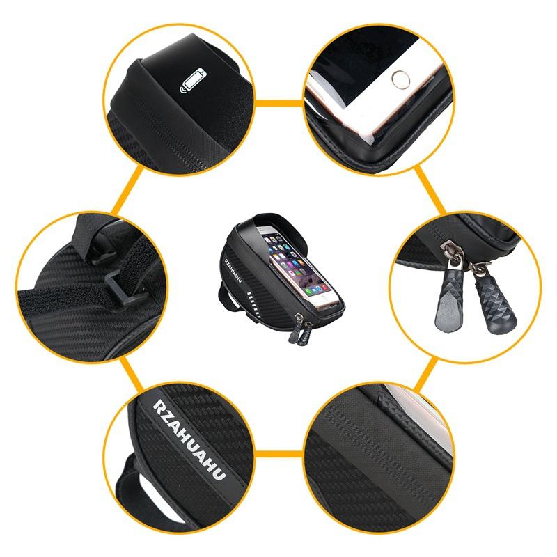 Bicycle Handlebar Bag With Touch Screen MTB Bike Front Beam Bag Hard Shell Waterproof Bag Cycling Accessories