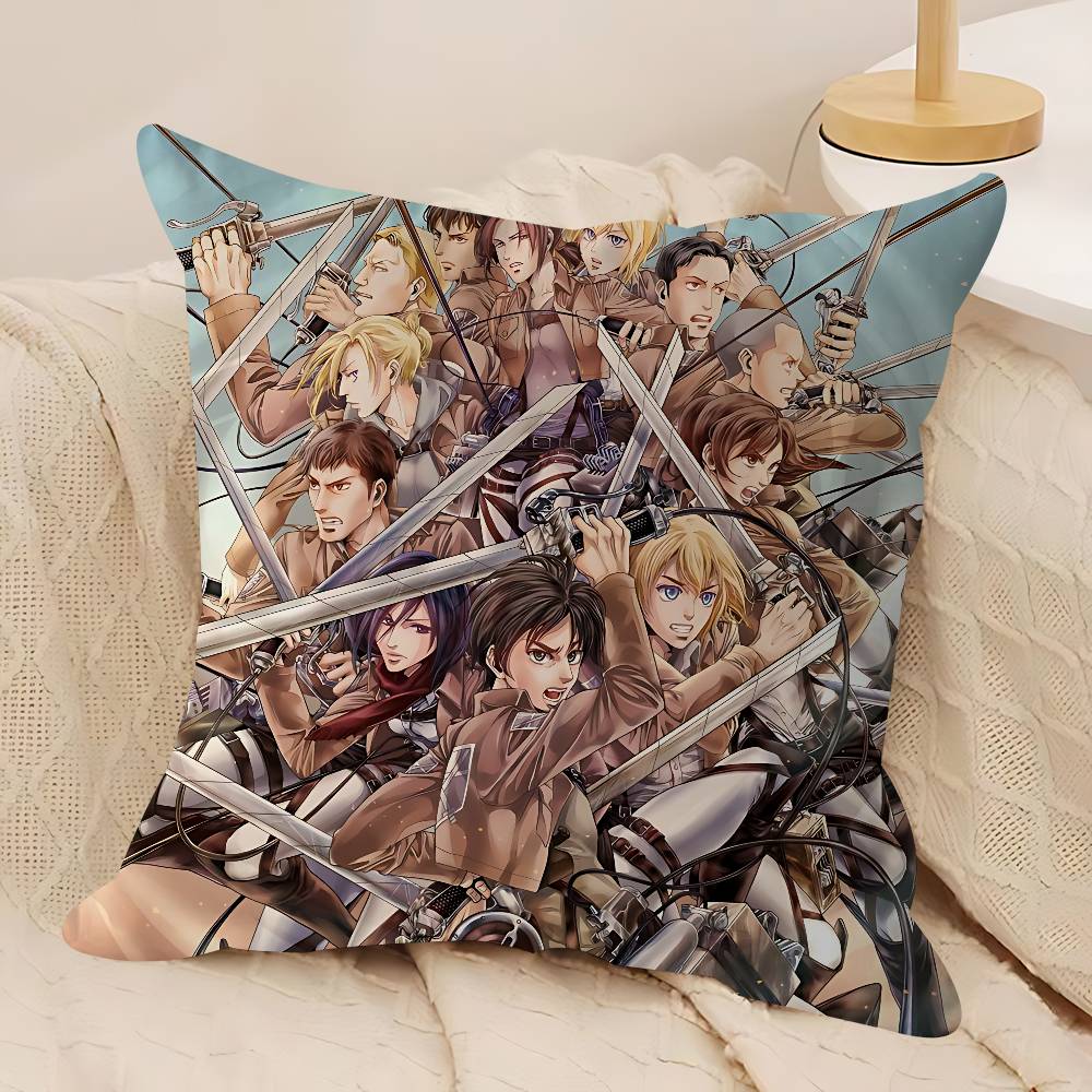 Anime Attack ON Titan Dekorativ Rumsestetik Kuddöverdrag Heminredning Sovrum Soffa Säng Soffa Kuddöverdrag 45x45