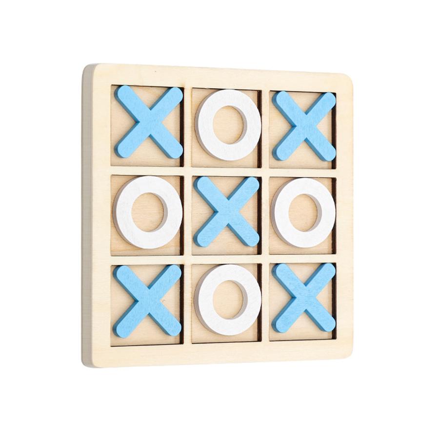 Tic Tac Toe Game Classic XOXO Board Game Family Fun Travel Toys Strategy Toys Perfect for Birthday Gifts Wooden 3x3 Grid JXB