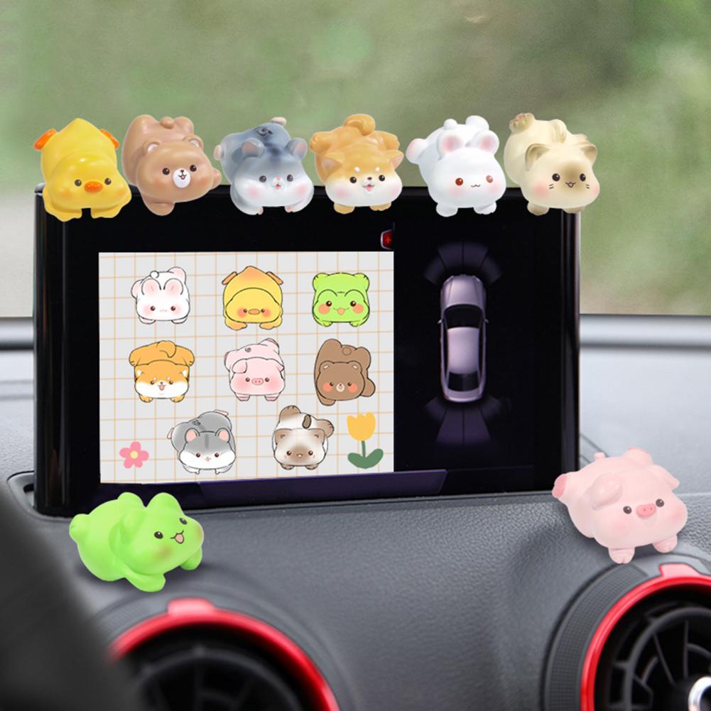 Car Decoration Cartoon Car Ornaments High Temperature Resistant Dashboard Decorations Rabbit Duck Frog Dog Car Figurine