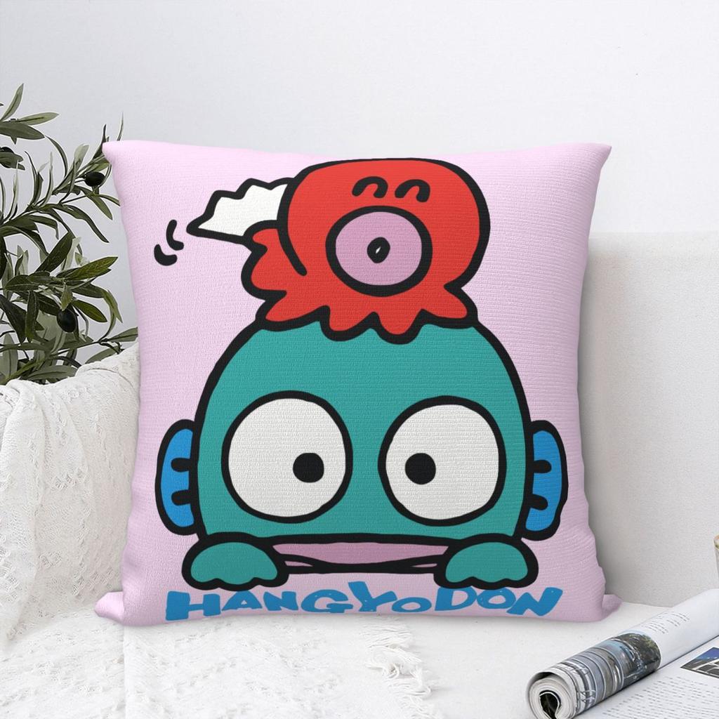 Hangyodon Cartoon Pillowcase Printed Polyester Cushion Cover Decorative Throw Pillow Case Cover Home Square 18''