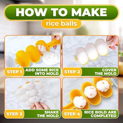 Rice Ball Maker Mold with Paddle Sushi Maker Rice Ball Mold Shaper Mold Sushi Mold Rice Baller Shaker Sushi Maker Mold