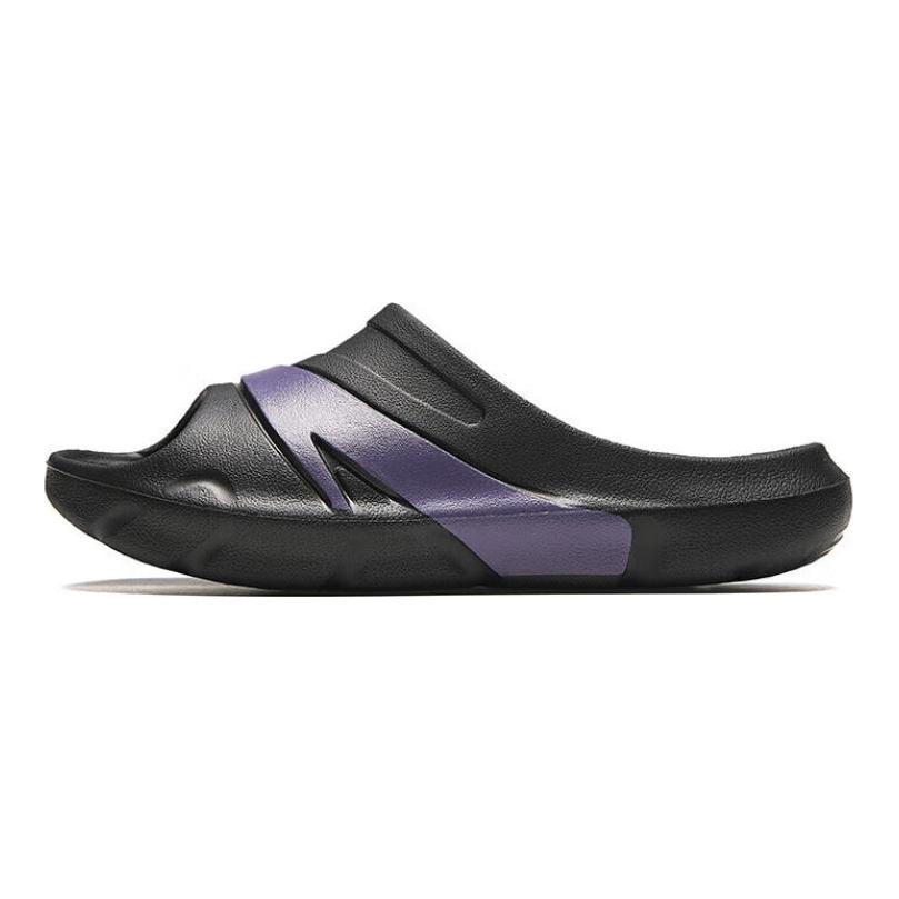 Anta C37 Series Quiet Abrasion Resistant Slide Slippers Women's Black Purple 122438523-2