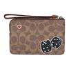 Coach Corner Zip 16 Sticker Print Zipper Closure Coated Canvas Clutch Bag Small Women Clutch Bag Brown Multicolor CW856-IMTAM
