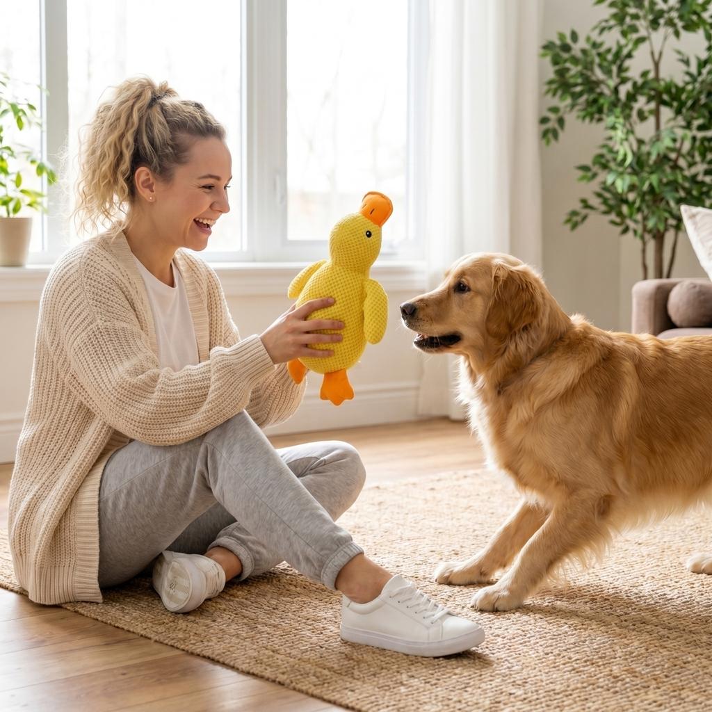 Plüsch Hundespielzeug Quietschendes Kauspielzeug Langlebiges Weiches Stofftier für Haustiere Interaktives Spiel und Stressabbau