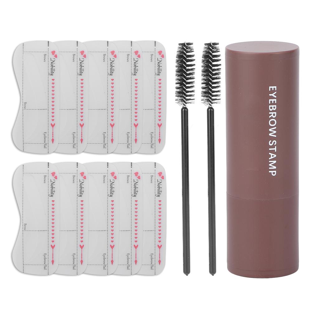 One Step Eyebrow Stamp Shaping Kit Long Lasting Waterproof Eyebrow Powder Set for MakeupLight Brown