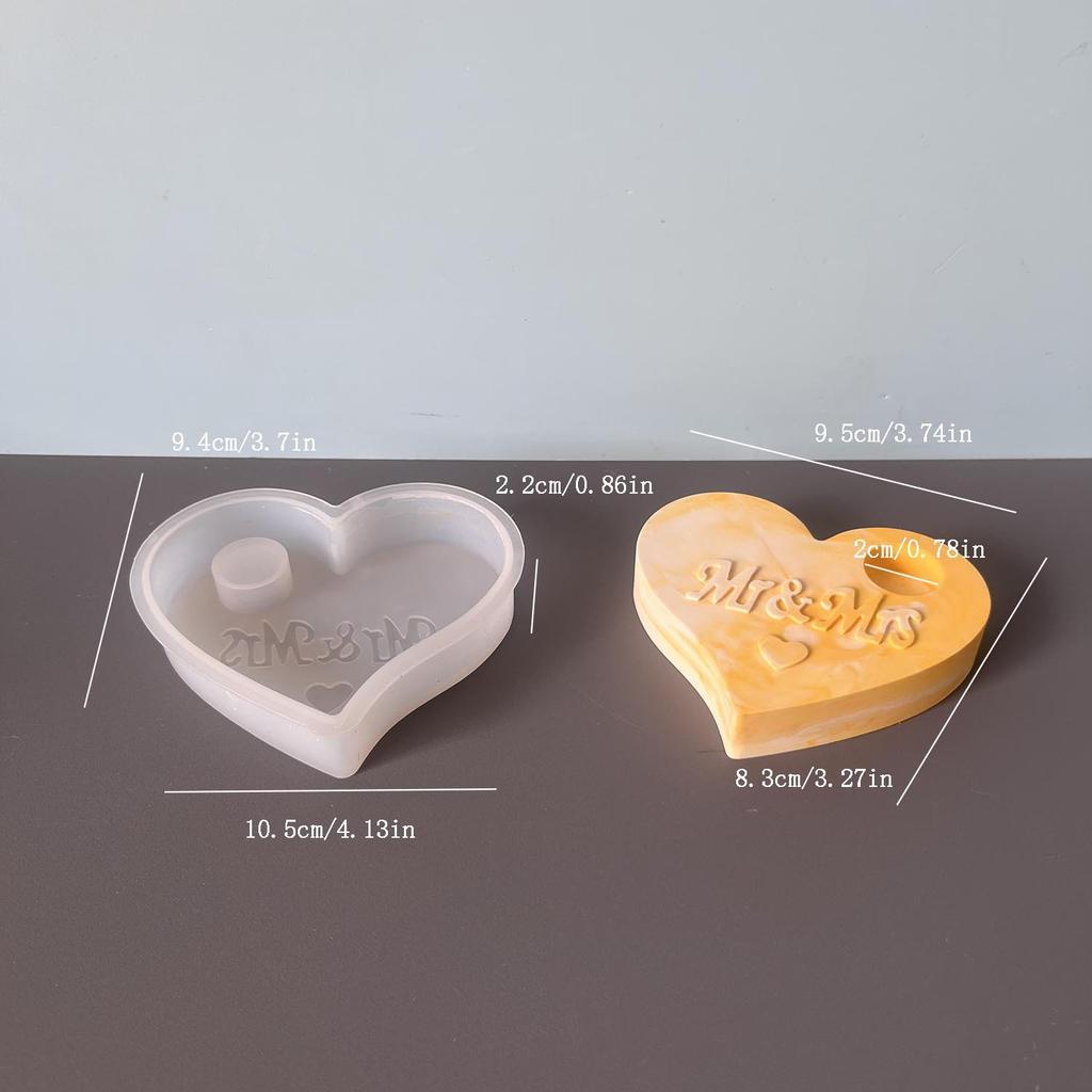 Love Candle Holder Silicone Mould Valentine's Day Aroma Candle Long Candle Holder Plaster Drip Mould