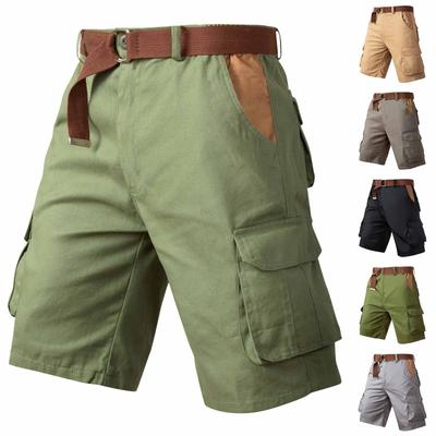 Men's Summer Workwear Shorts Loose Casual Five-Point Pants Men's Summer Solid Color Casual Cargo Shorts