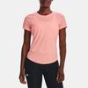 Under Armour Speed Stride 2.0 Solid Color Crew Neck Short Sleeve T-Shirt Women Tops Red Sand-Pink 1369760-981
