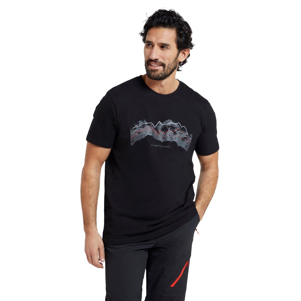 Mountain Warehouse Mens Tech Mountains Organic T-Shirt