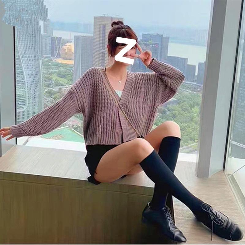 Early Autumn Women's Sweater Loose Knitted Sweater Cardigan Short Sweater Female Student Top