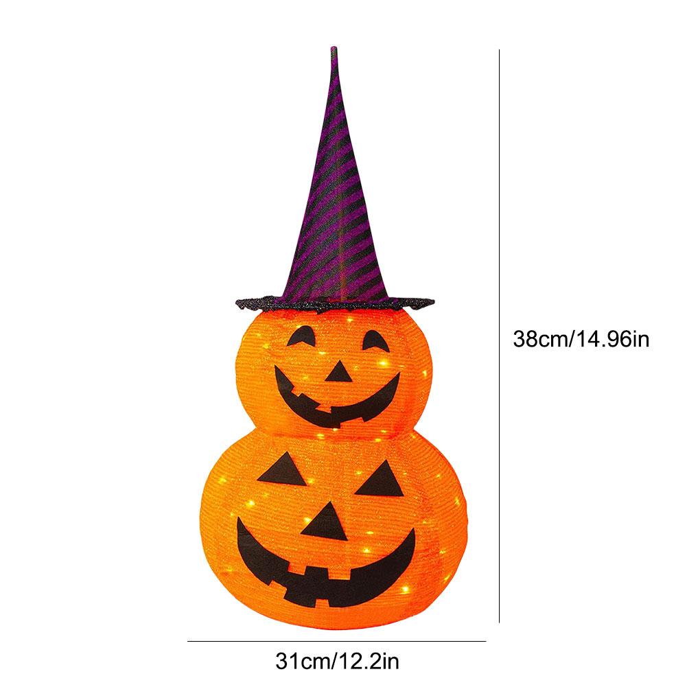 3FT Halloween Jack-o-Lantern Pumpkin Lights with 8 Lighted Mode Collapsible Pumpkin Lantern Novelty Lights Halloween Decor Props