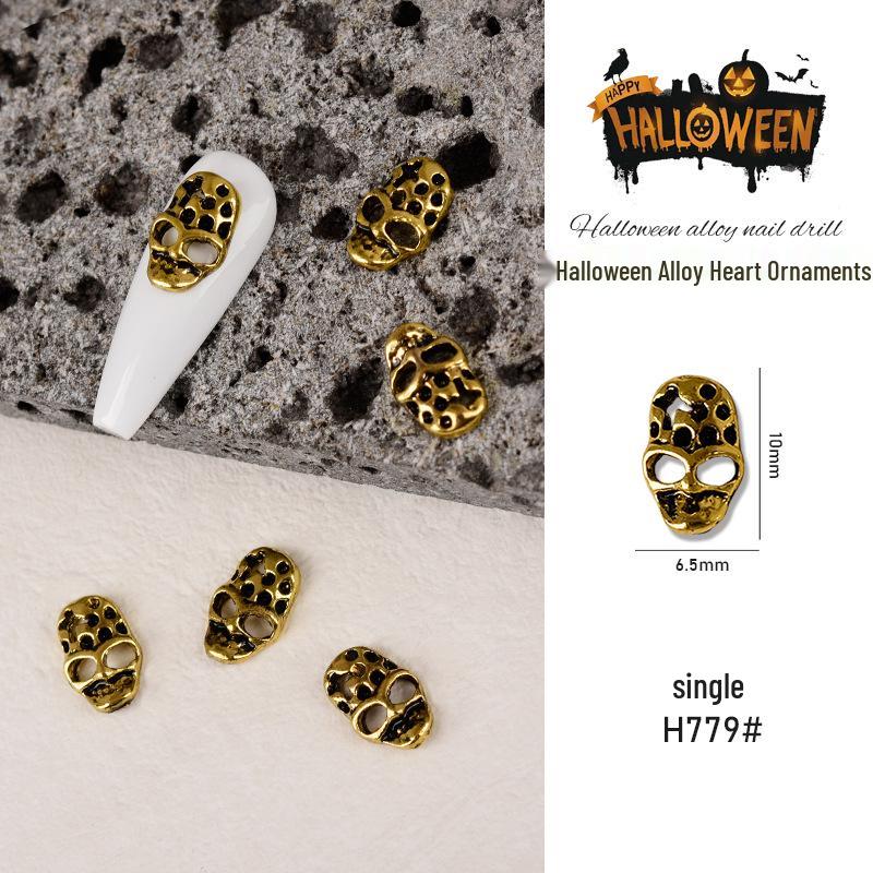Japanese Metal Nail Art: Halloween Ghost Claw, Skull & Spider Rhinestone Stickers