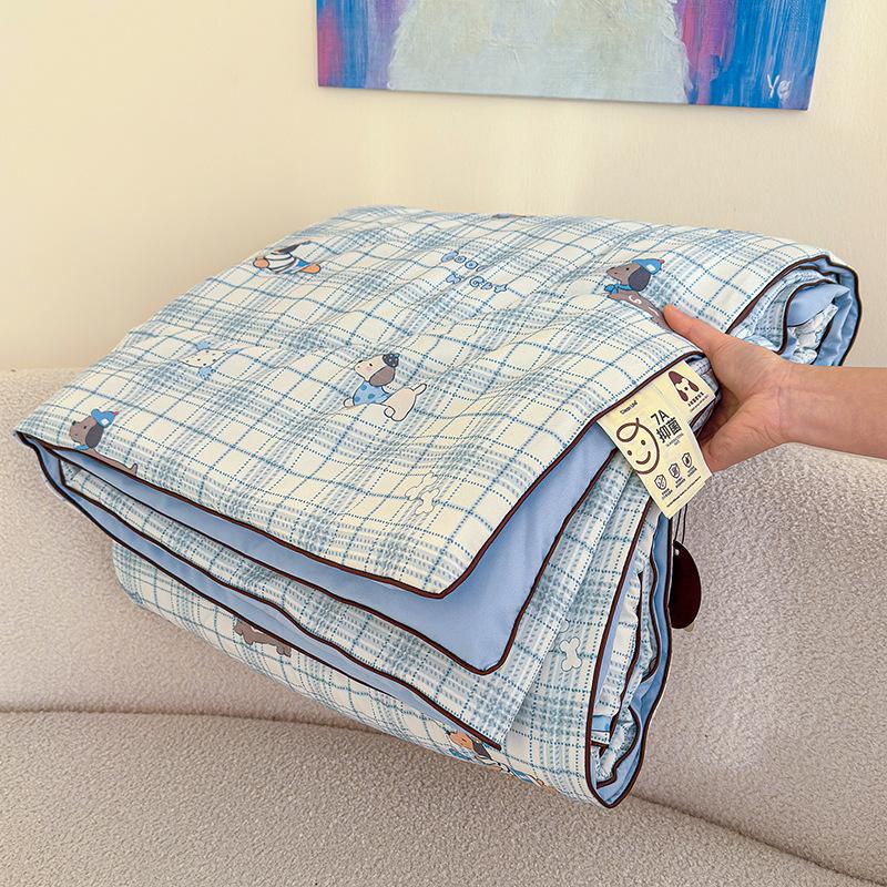 Class A Washed Cotton Double-Layer Gauze Soybean Fiber Summer Quilt – Cool, Airy, Machine Washable, Ideal for Air-Conditioning.
