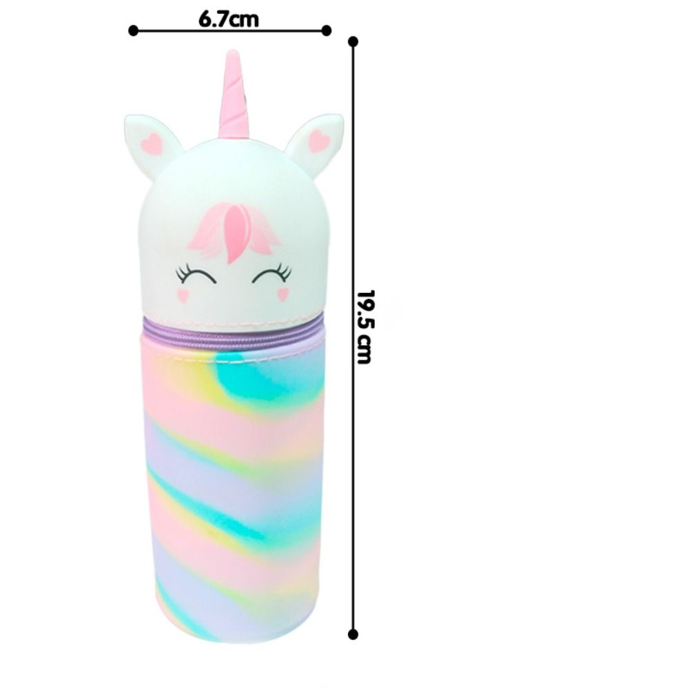 Straight/Folding Unicorn Pen Case Large Capacity Pen Holder for Students