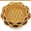 Woven Storage Basket Imitation Rattan Organizer Fruit Bread Container Home Kitchen Restaurant Display Tray Durable Multi-Use