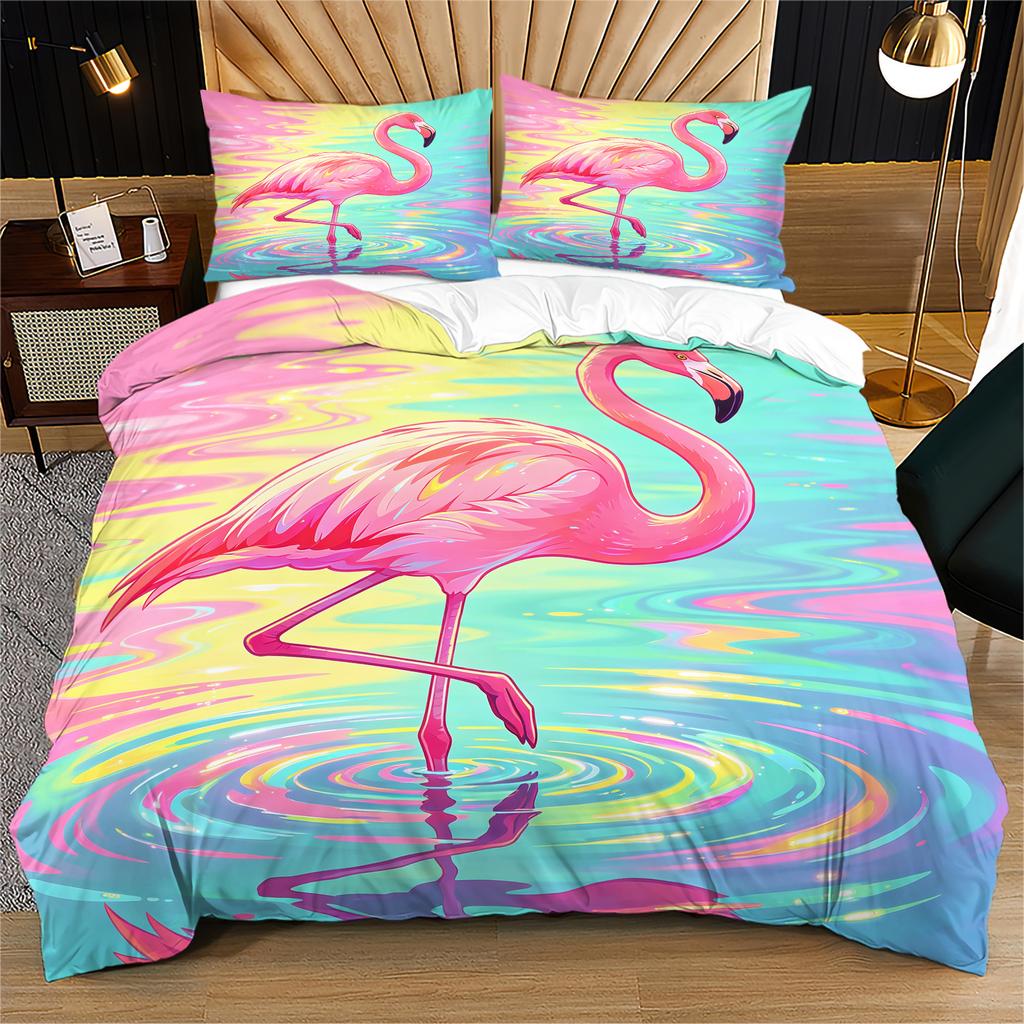 Rainbow Liquid Water Animal Print Duvet Cover Set Comforter Cover Bedding Set No Filler Vibrant Adult Bedroom Digital Decor