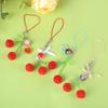 Beaded Cherries Pendant Sweet Phone Chain Strap Hanging Decoration Keychain Lanyard Small Gift for Women Girls