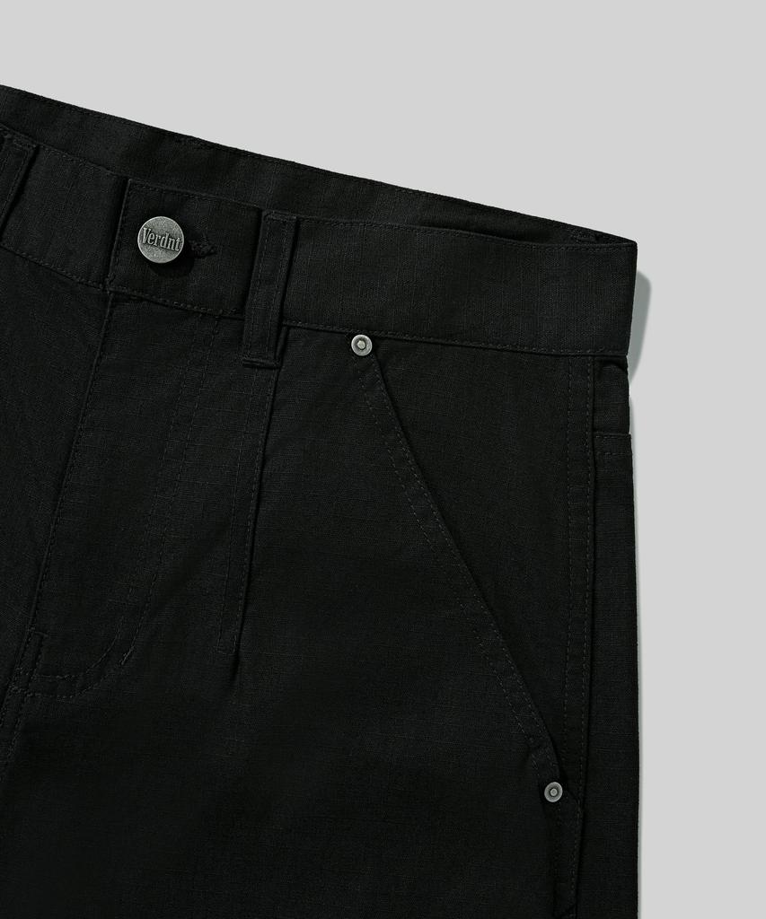 Beodeonteu Utility Side Big Pocket Wide Pants [Black]