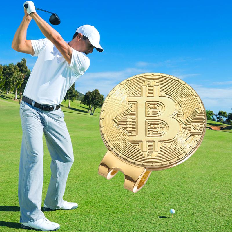 Hat Clip Ball Marker Creative Bitcoin Shaped Magnetic Golf Mark Fashion Golf Accessories Jewelry Gifts For Golfers Friends