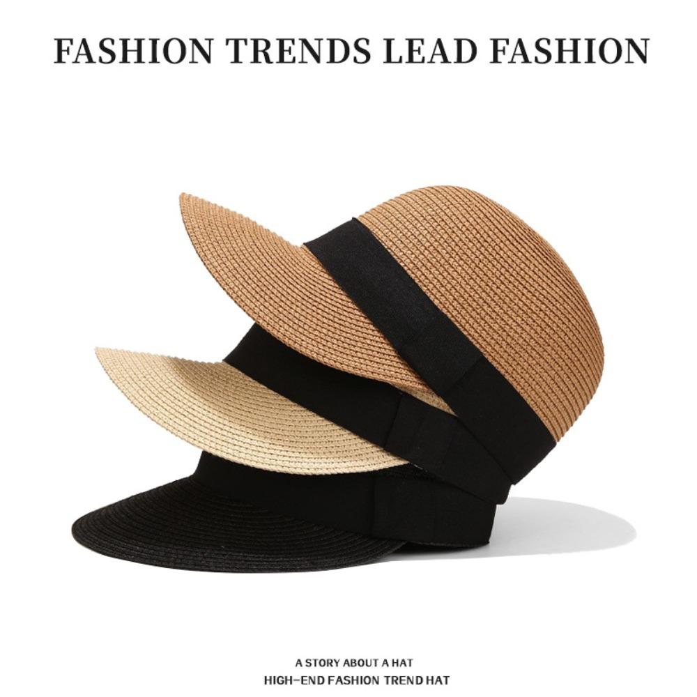 Woven Straw Baseball Cap Breathable Peaked Cap Korean Style Straw Hats  Beach