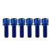 Titanium Bolt Hex Screw M5x16 18 20mm Stigma Chamfer Head Bolt with Washer for Bicycle Stem Parts Pack of 6 (Blue, M5x16mm)