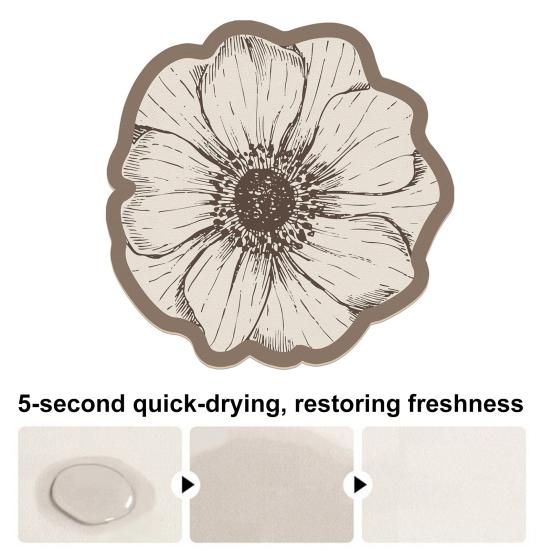 Flower Placemat Dining Table Heat Insulation Mat Absorbent Diatomaceous Earth Decorative Flower Mat