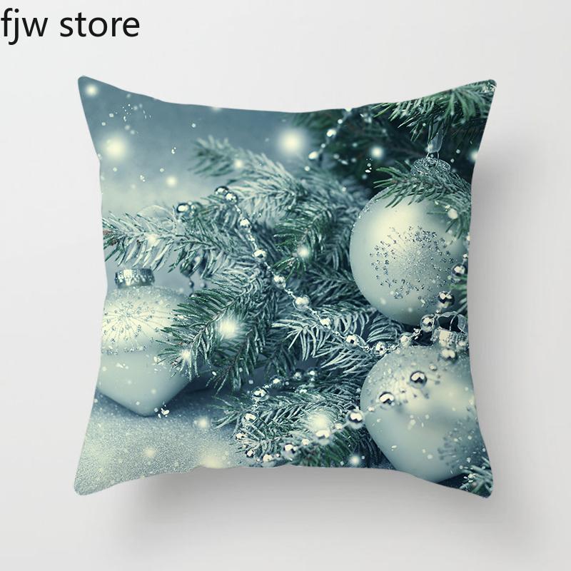 

Рождественская декоративная наволочка с шариком, подарочный кулон, напечатанный чехол для диванной подушки, новогоднее украшение для дома 40x40cm